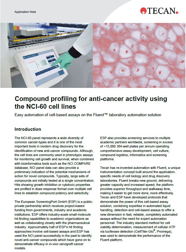 アプリケーションノート：NCI-60細胞株パネルを用いた抗がん剤に対する薬効プロファイリングの自動化